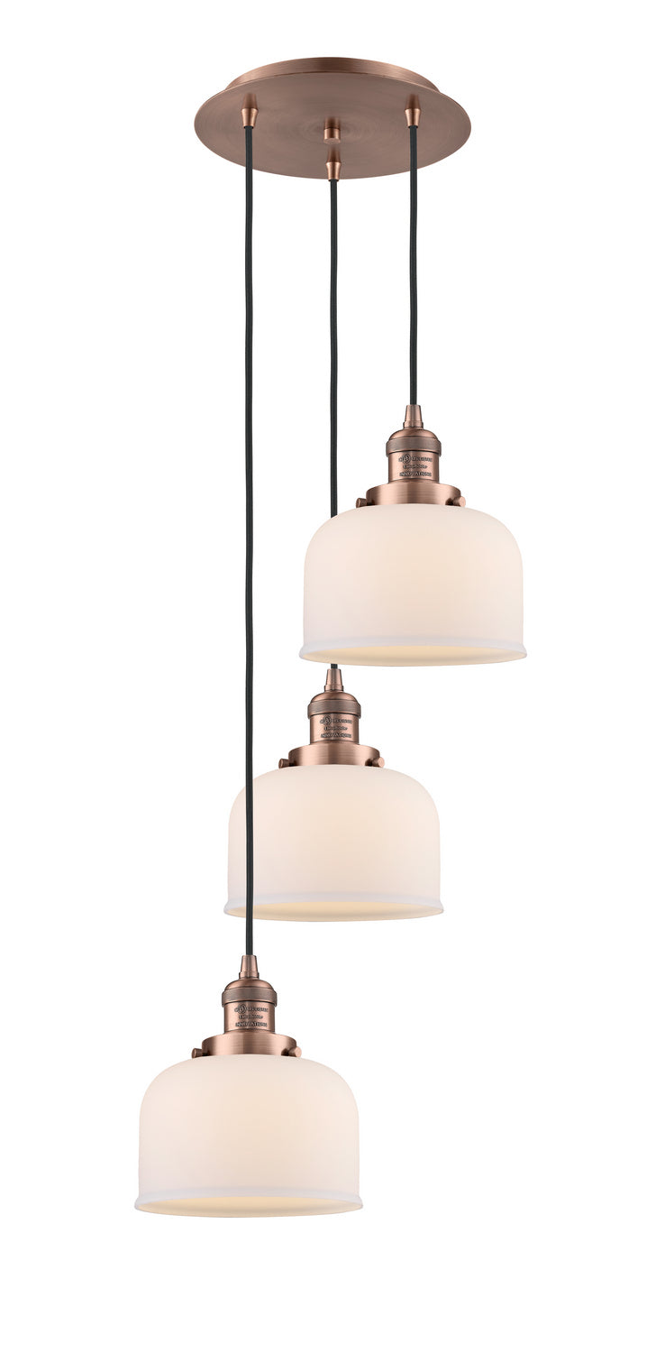 Innovations 113F-3P-AC-G71 Three Light Pendant, Antique Copper