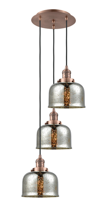 Innovations 113F-3P-AC-G78 Three Light Pendant, Antique Copper