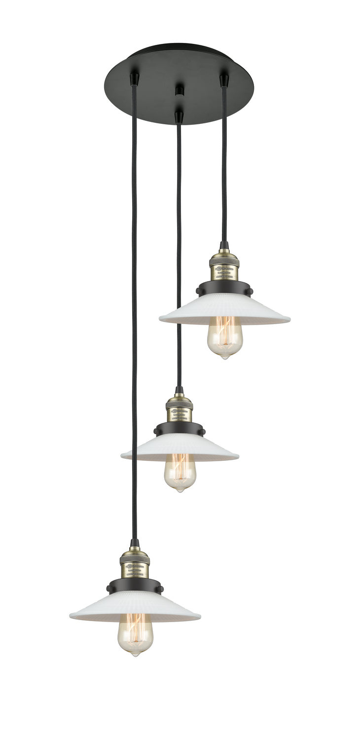 Innovations 113F-3P-BAB-G1 Three Light Pendant, Black Antique Brass