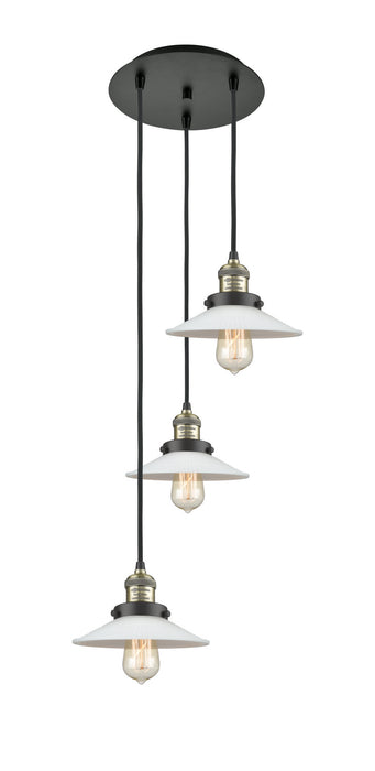 Innovations 113F-3P-BAB-G1 Three Light Pendant, Black Antique Brass