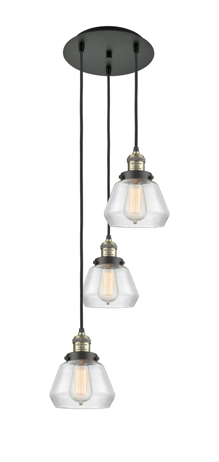 Innovations 113F-3P-BAB-G172 Three Light Pendant, Black Antique Brass