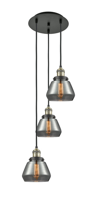 Innovations 113F-3P-BAB-G173 Three Light Pendant, Black Antique Brass