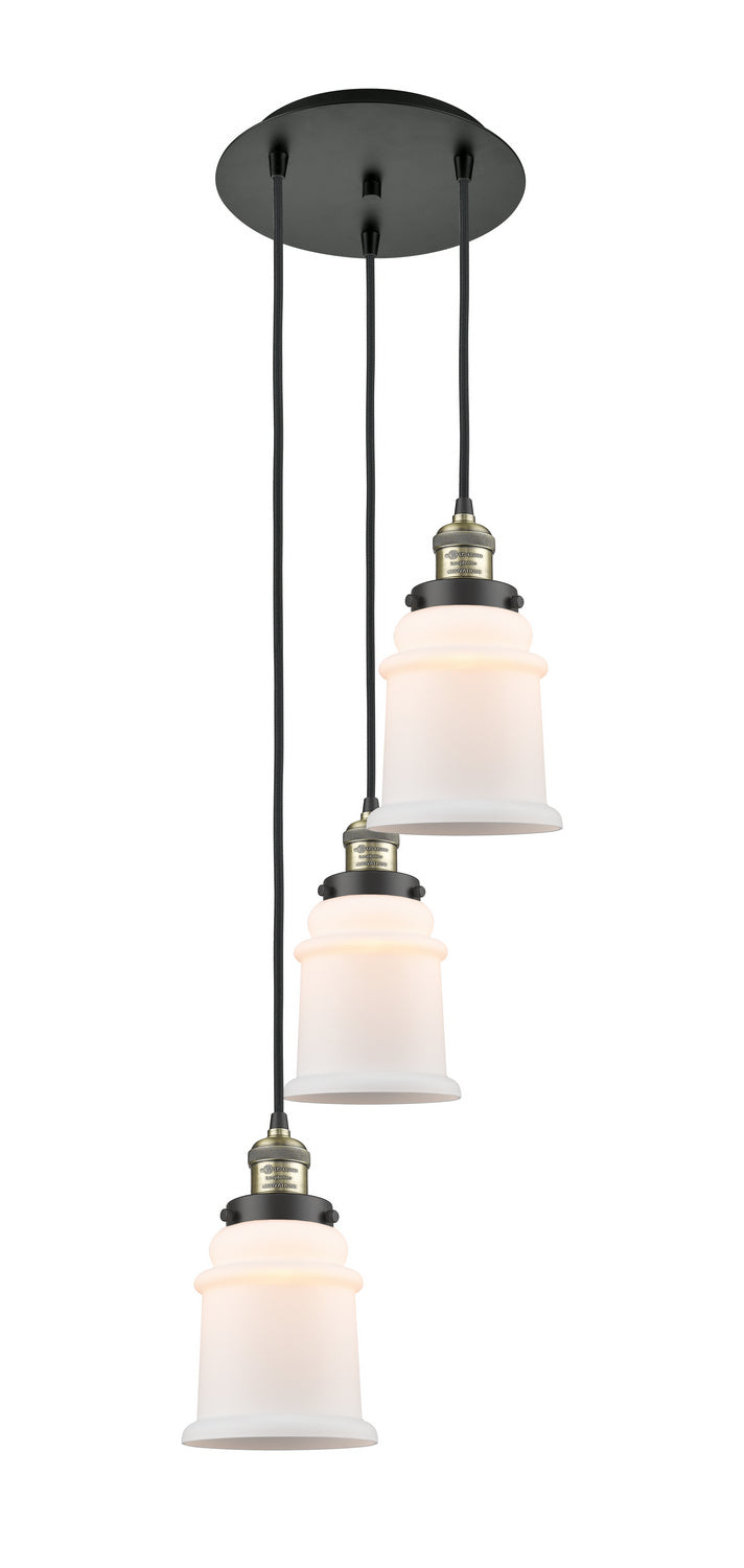Innovations 113F-3P-BAB-G181 Three Light Pendant, Black Antique Brass