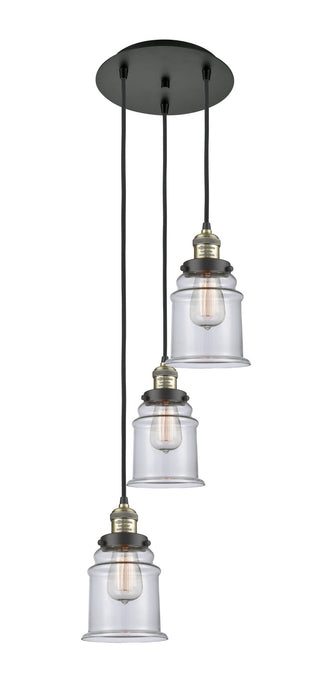 Innovations 113F-3P-BAB-G182 Three Light Pendant, Black Antique Brass