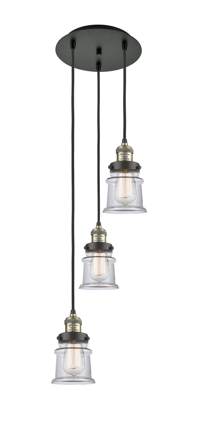 Innovations 113F-3P-BAB-G182S Three Light Pendant, Black Antique Brass