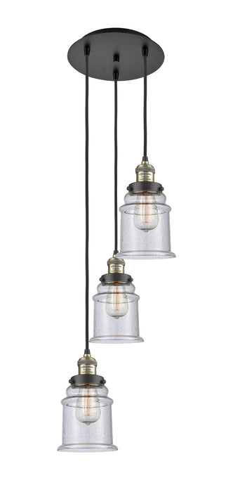 Innovations 113F-3P-BAB-G184 Three Light Pendant, Black Antique Brass