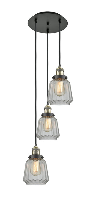Innovations 113F-3P-BAB-G142 Three Light Pendant, Black Antique Brass