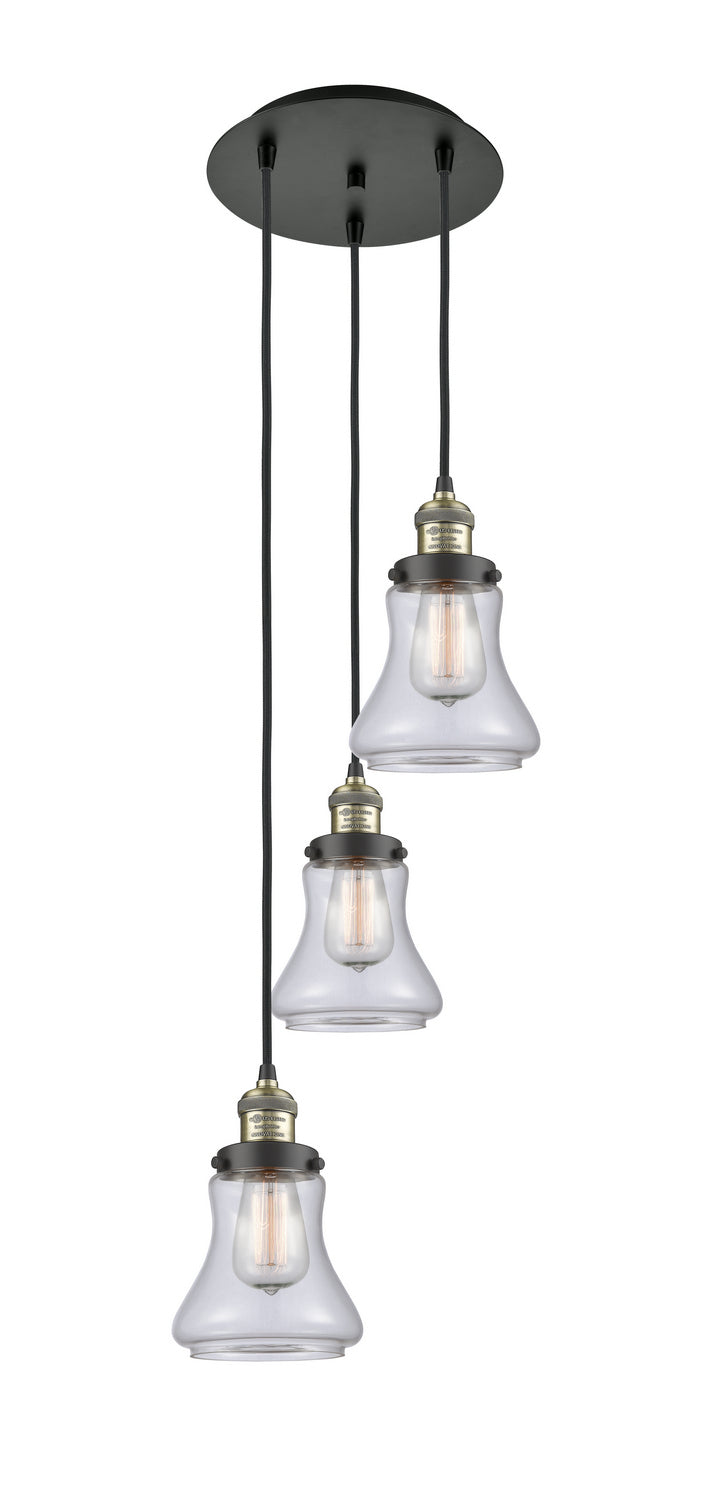 Innovations 113F-3P-BAB-G192 Three Light Pendant, Black Antique Brass