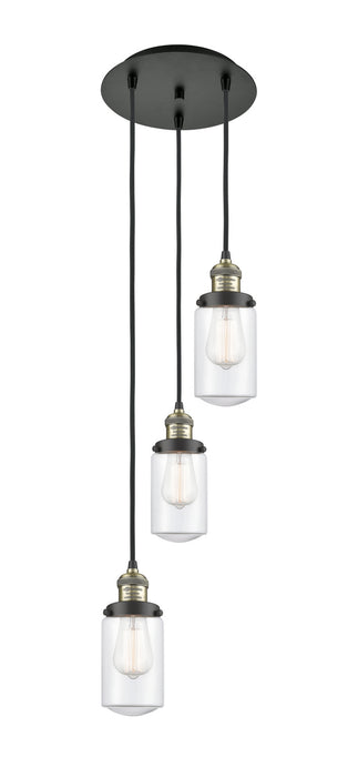 Innovations 113F-3P-BAB-G312 Three Light Pendant, Black Antique Brass