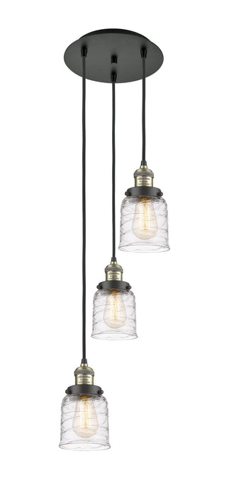 Innovations 113F-3P-BAB-G513 Three Light Pendant, Black Antique Brass