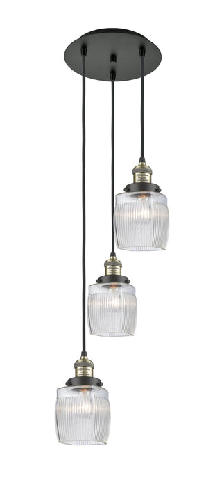 Innovations 113F-3P-BAB-G302 Three Light Pendant, Black Antique Brass