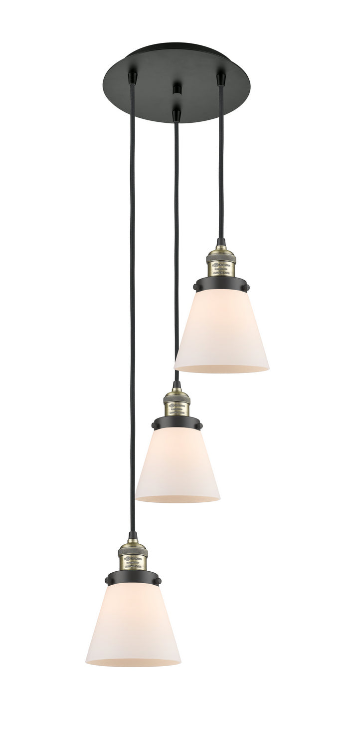 Innovations 113F-3P-BAB-G61 Three Light Pendant, Black Antique Brass