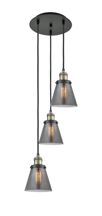 Innovations 113F-3P-BAB-G63 Three Light Pendant, Black Antique Brass