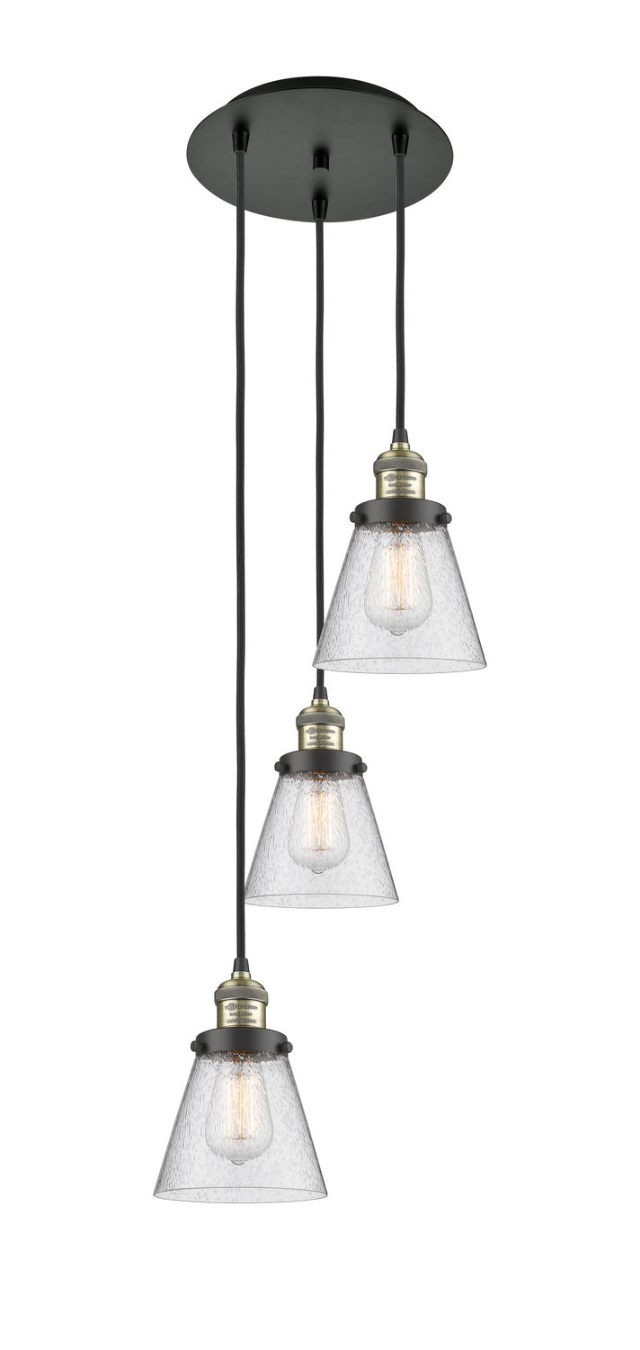 Innovations 113F-3P-BAB-G64 Three Light Pendant, Black Antique Brass