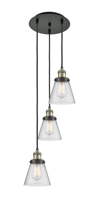 Innovations 113F-3P-BAB-G64 Three Light Pendant, Black Antique Brass