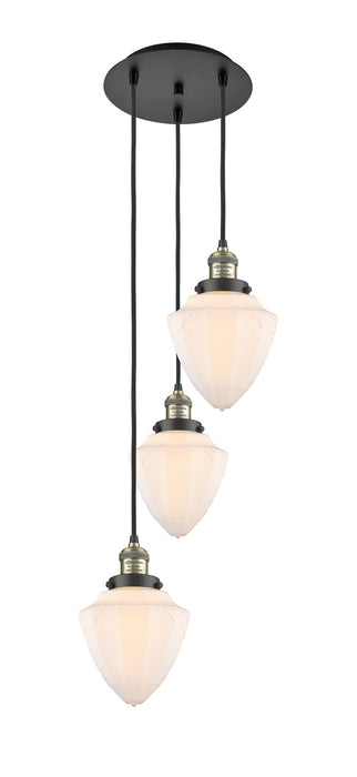 Innovations 113F-3P-BAB-G661-7 Three Light Pendant, Black Antique Brass
