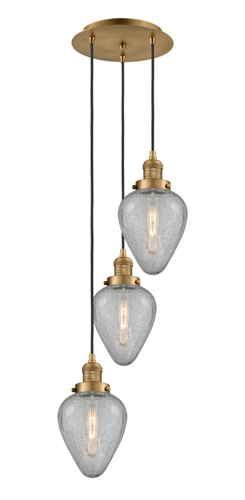 Innovations 113F-3P-BB-G165 Three Light Pendant, Brushed Brass