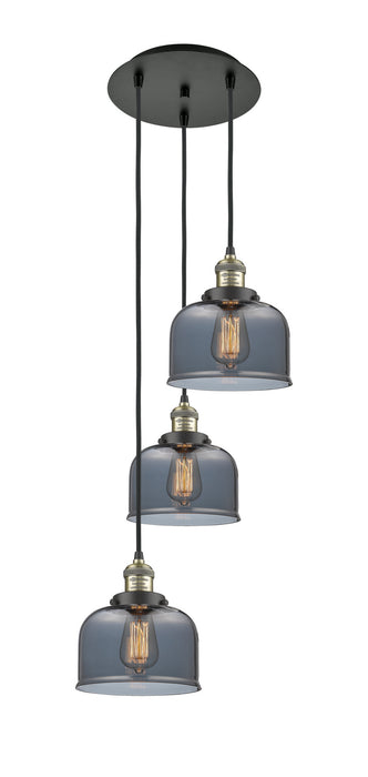 Innovations 113F-3P-BAB-G73 Three Light Pendant, Black Antique Brass