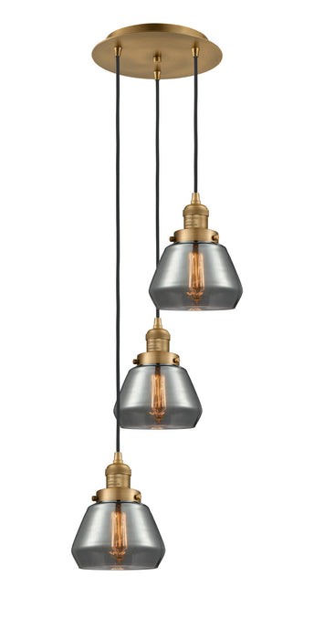 Innovations 113F-3P-BB-G173 Three Light Pendant, Brushed Brass