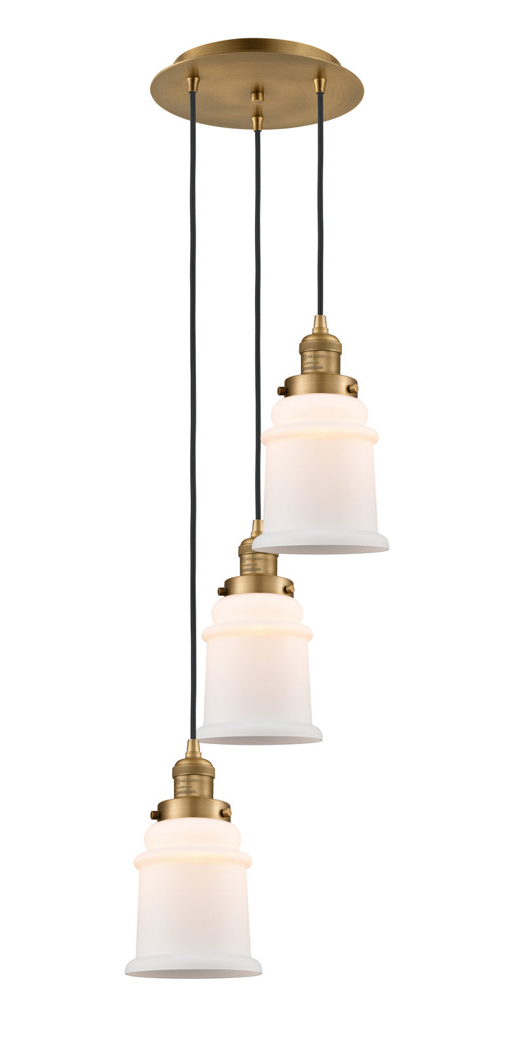 Innovations 113F-3P-BB-G181 Three Light Pendant, Brushed Brass