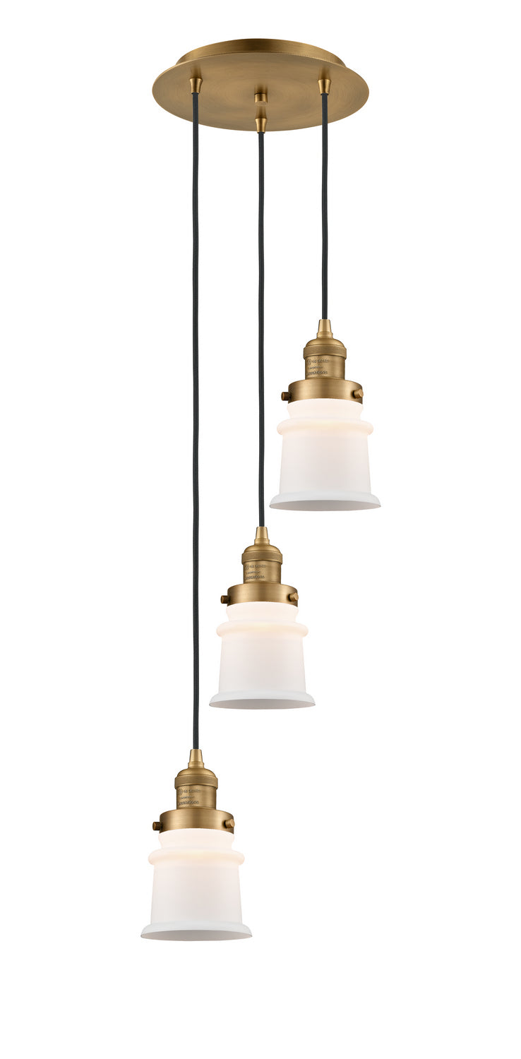 Innovations 113F-3P-BB-G181S Three Light Pendant, Brushed Brass