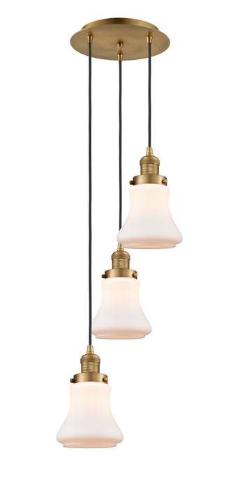 Innovations 113F-3P-BB-G191 Three Light Pendant, Brushed Brass