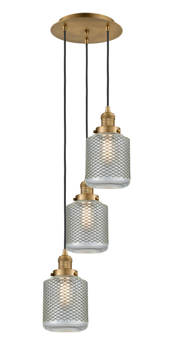 Innovations 113F-3P-BB-G262 Three Light Pendant, Brushed Brass