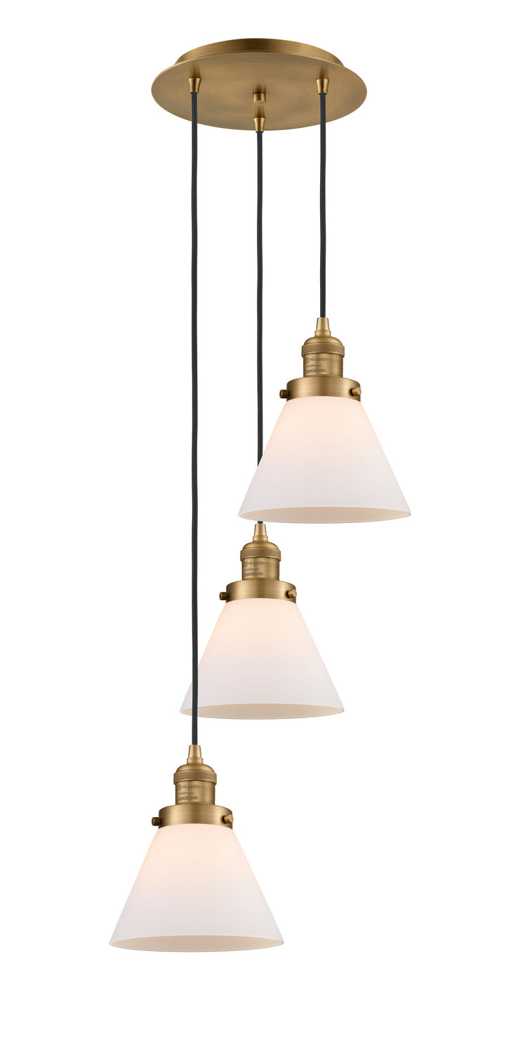 Innovations 113F-3P-BB-G41 Three Light Pendant, Brushed Brass