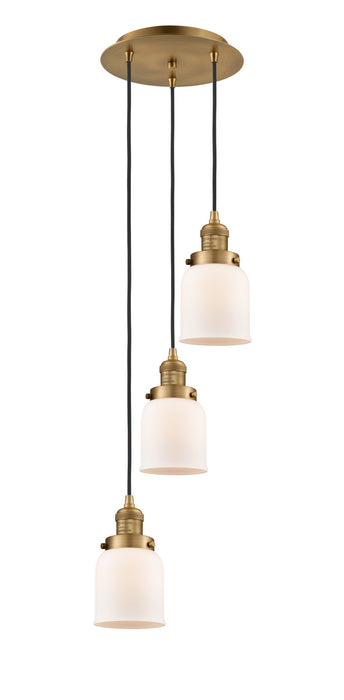 Innovations 113F-3P-BB-G51 Three Light Pendant, Brushed Brass