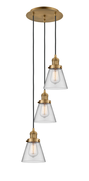 Innovations 113F-3P-BB-G62 Three Light Pendant, Brushed Brass