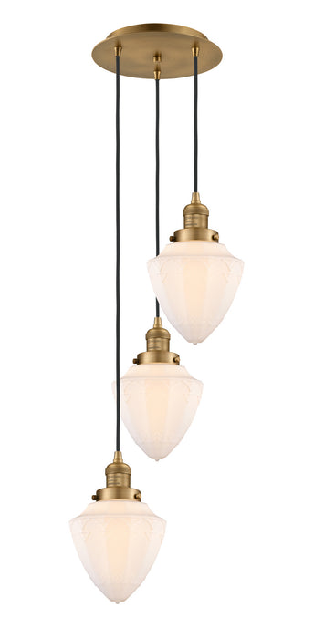 Innovations 113F-3P-BB-G661-7 Three Light Pendant, Brushed Brass