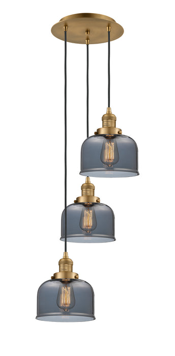 Innovations 113F-3P-BB-G73 Three Light Pendant, Brushed Brass