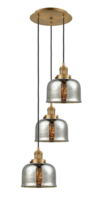 Innovations 113F-3P-BB-G78 Three Light Pendant, Brushed Brass