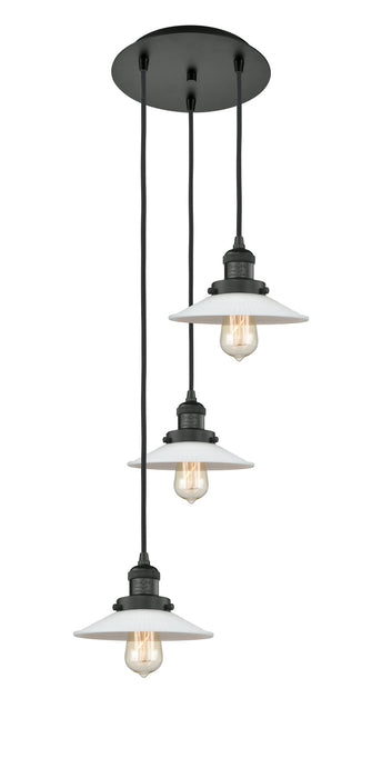 Innovations 113F-3P-BK-G1 Three Light Pendant, Matte Black