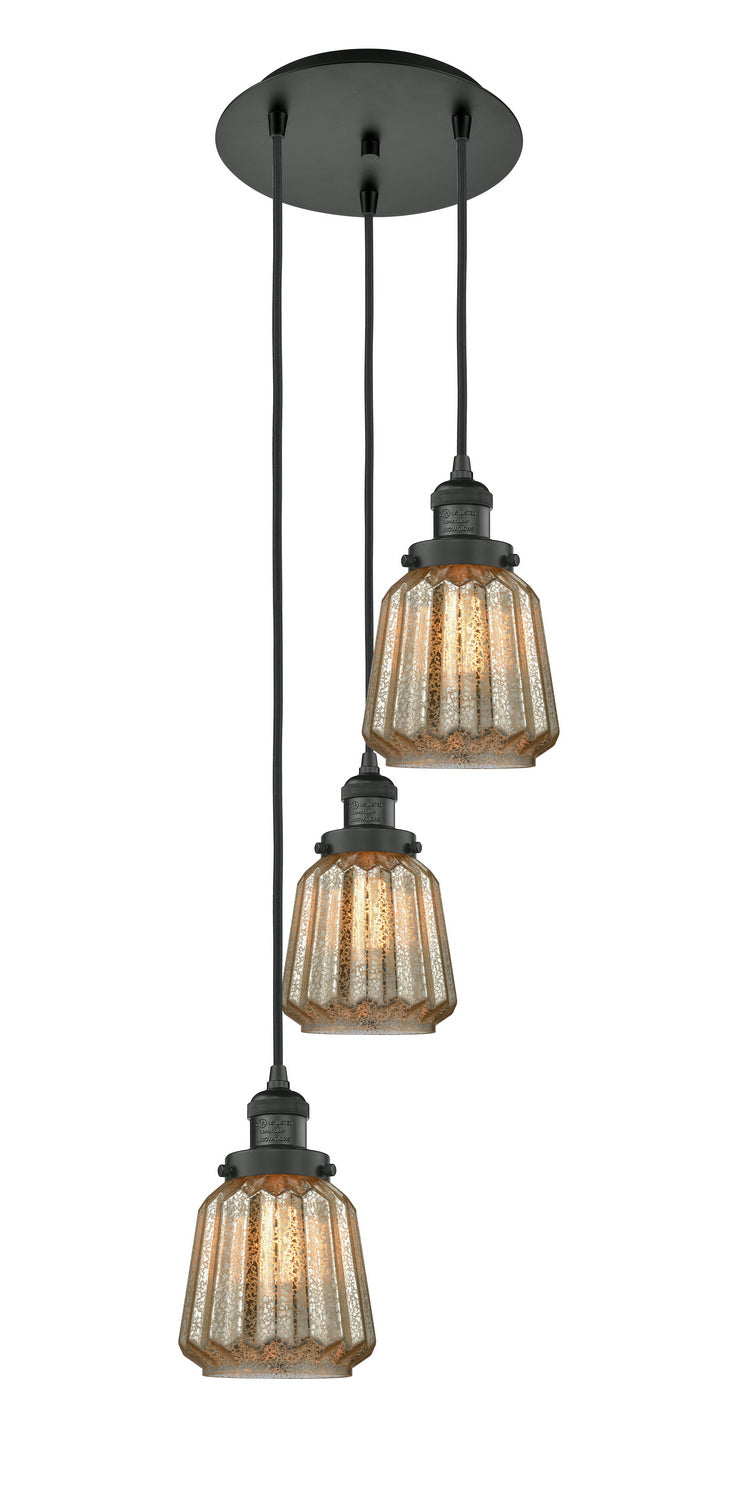 Innovations 113F-3P-BK-G146 Three Light Pendant, Matte Black