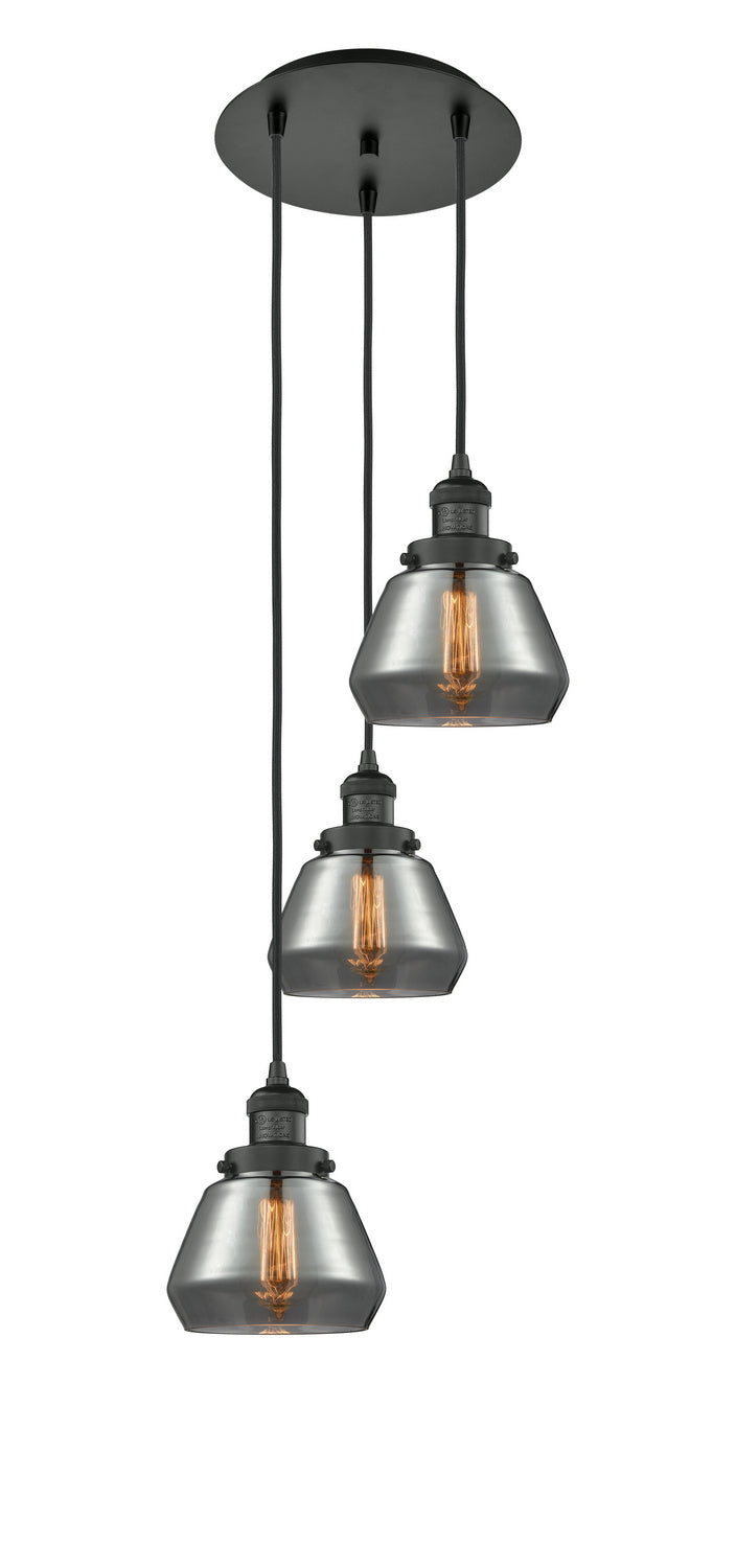 Innovations 113F-3P-BK-G173 Three Light Pendant, Matte Black