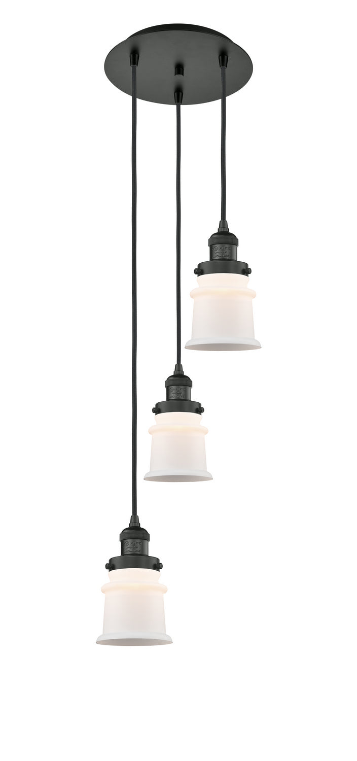 Innovations 113F-3P-BK-G181S Three Light Pendant, Matte Black