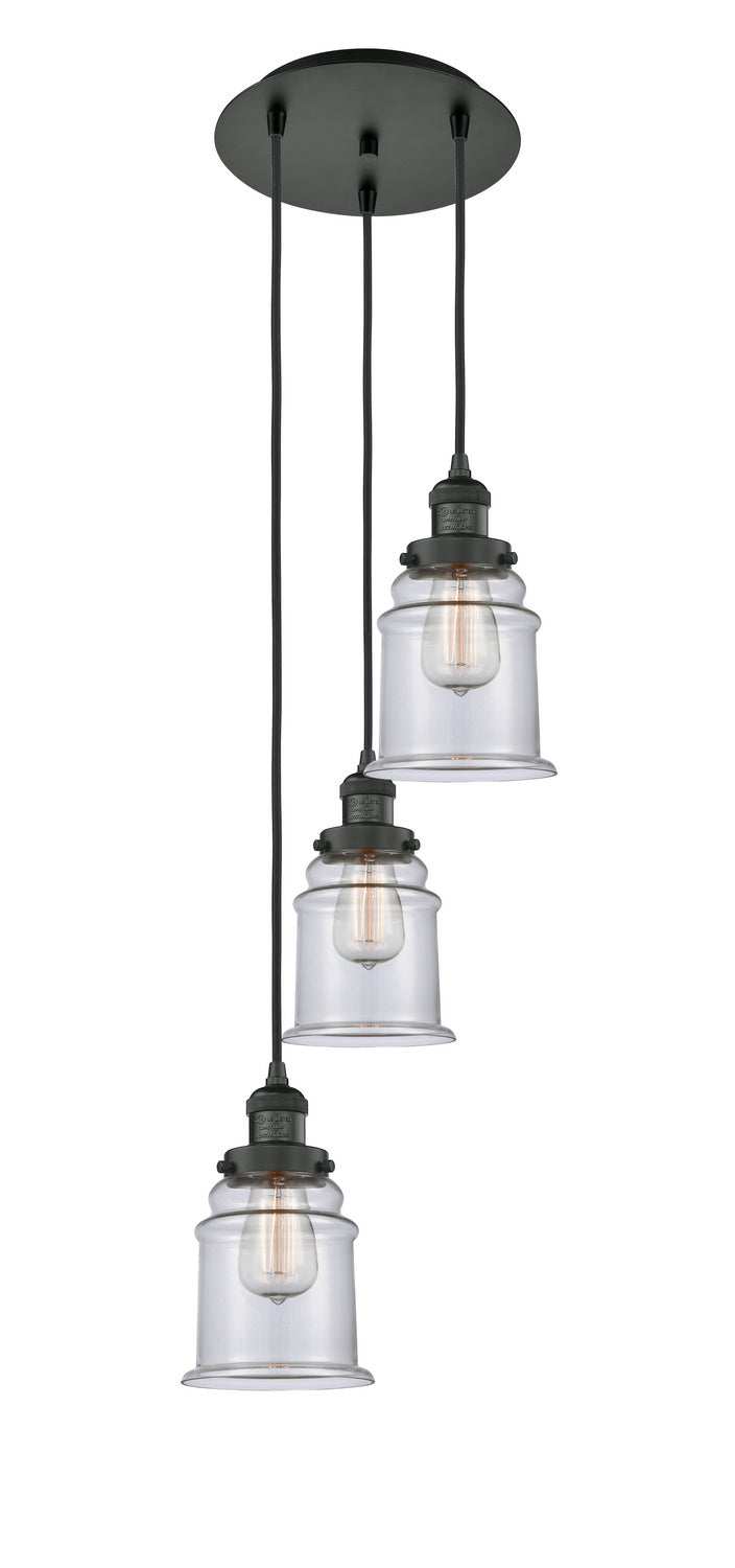 Innovations 113F-3P-BK-G182 Three Light Pendant, Matte Black
