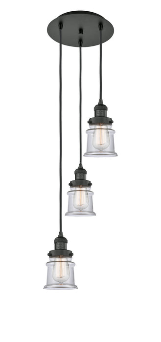 Innovations 113F-3P-BK-G182S Three Light Pendant, Matte Black