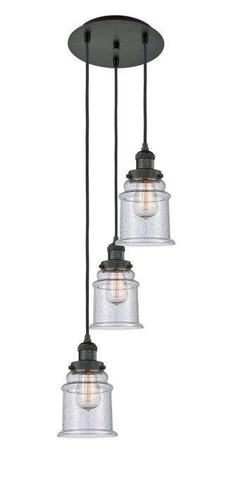 Innovations 113F-3P-BK-G184 Three Light Pendant, Matte Black