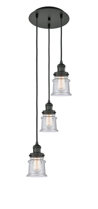 Innovations 113F-3P-BK-G184S Three Light Pendant, Matte Black