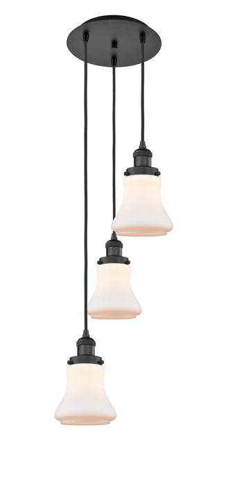 Innovations 113F-3P-BK-G191 Three Light Pendant, Matte Black