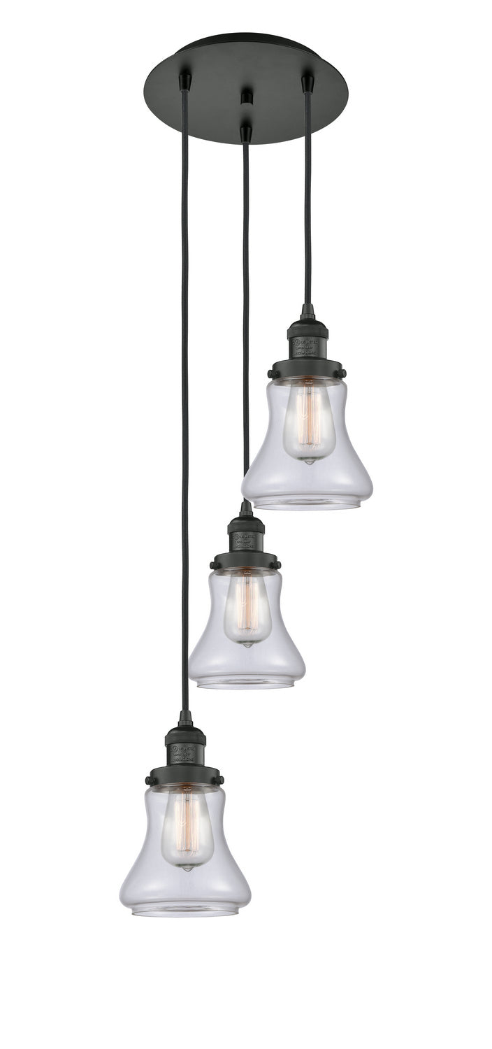 Innovations 113F-3P-BK-G192 Three Light Pendant, Matte Black