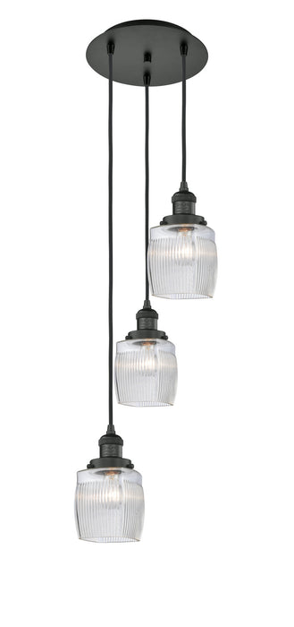 Innovations 113F-3P-BK-G302 Three Light Pendant, Matte Black