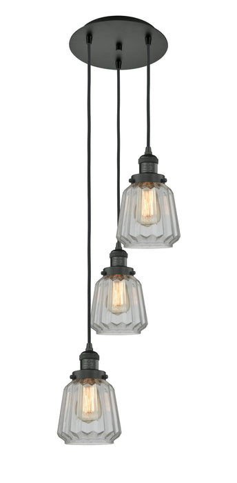 Innovations 113F-3P-BK-G142 Three Light Pendant, Matte Black