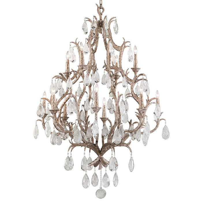 Corbett Lighting 163-712-SGL 12 Light Chandelier, Stria Gold Leaf