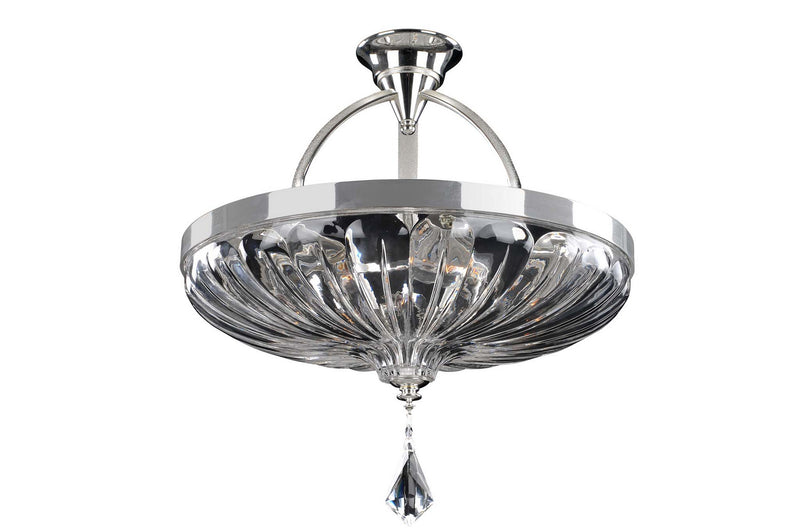 Allegri 028545-017-FR001 Six Light Semi Flush Mount, Two Tone Silver
