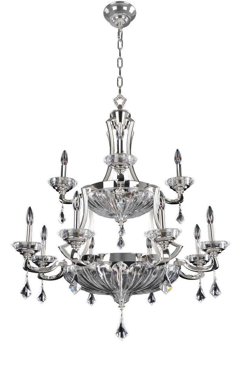 Allegri 028556-017-FR001 12 Light Chandelier, Two Tone Silver