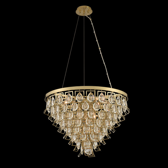 Allegri 031951-039-FR001 Nine Light Pendant, Brushed Brass