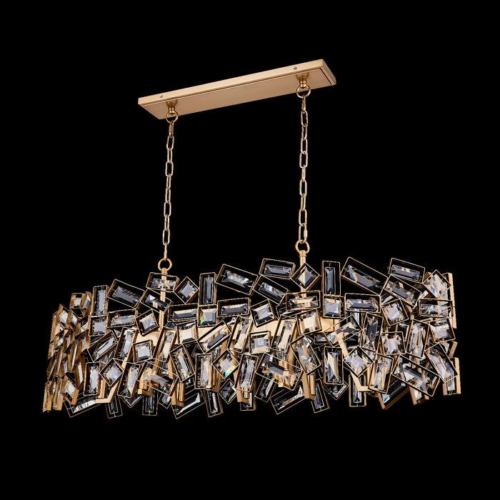 Allegri 038161-044-FR001 Eight Light Island Pendant, Winter Brass